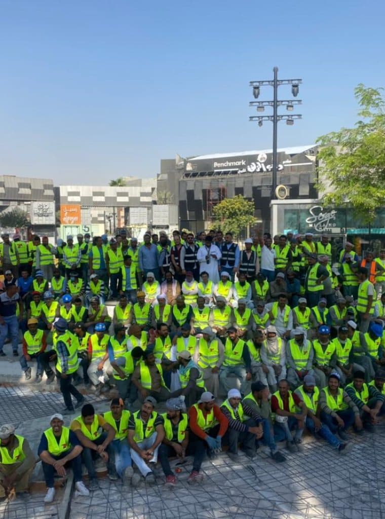 Workers in safety vests